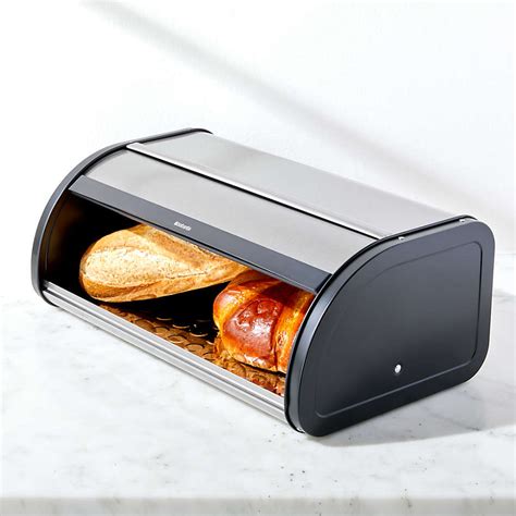 brabantia roll top bread box - matte steel fingerprint proof|roll top bread box.